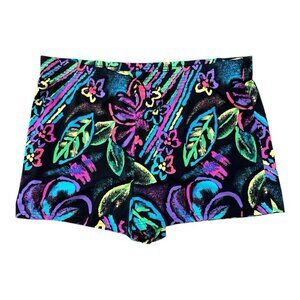Vintage OP Shorts Women’s Size Large Bright Neon Tropical Beach Joggers Made USA